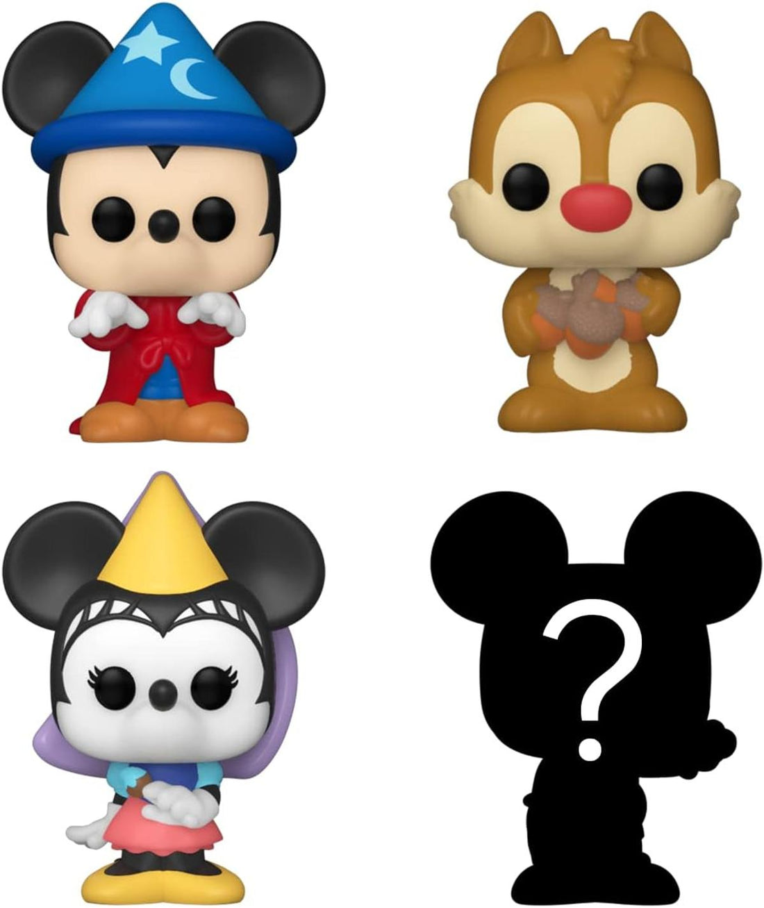 Funko Bitty Pop! Disney - Sorcerer Mickey, Dale, Princess Minnie und eine Überraschungs-Mini-Figur - 0.9 Inch (2.2 cm) Sammlerstück Stapelbares Display-Regal Inklusive - Geschenkidee - Disney Fans