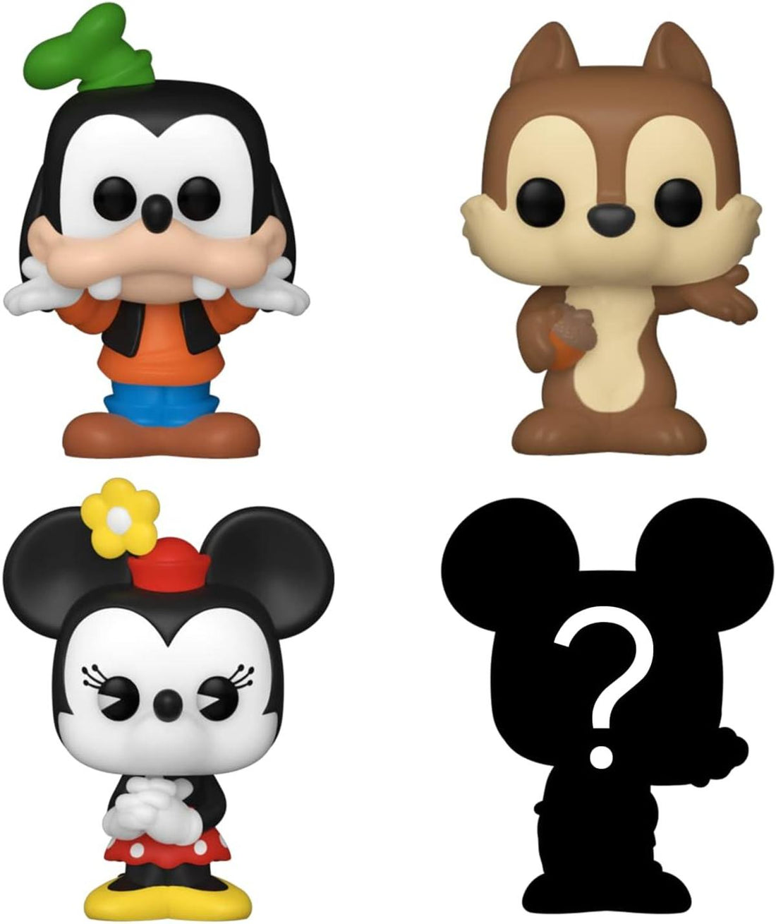 Funko Bitty Pop! Disney - Goofy, Chip, Minnie Mouse (Hands Folded) und eine Überraschungs-Mini-Figur - 0.9 Inch (2.2 cm) Sammlerstück Stapelbares Display-Regal Inklusive - Geschenkidee
