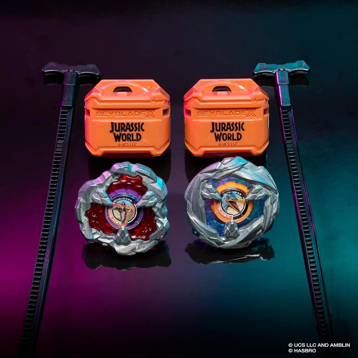 Hasbro Beyblade X Jurassic World Collab Spinosaurus vs. Quetzalcoatlus Multipack Set