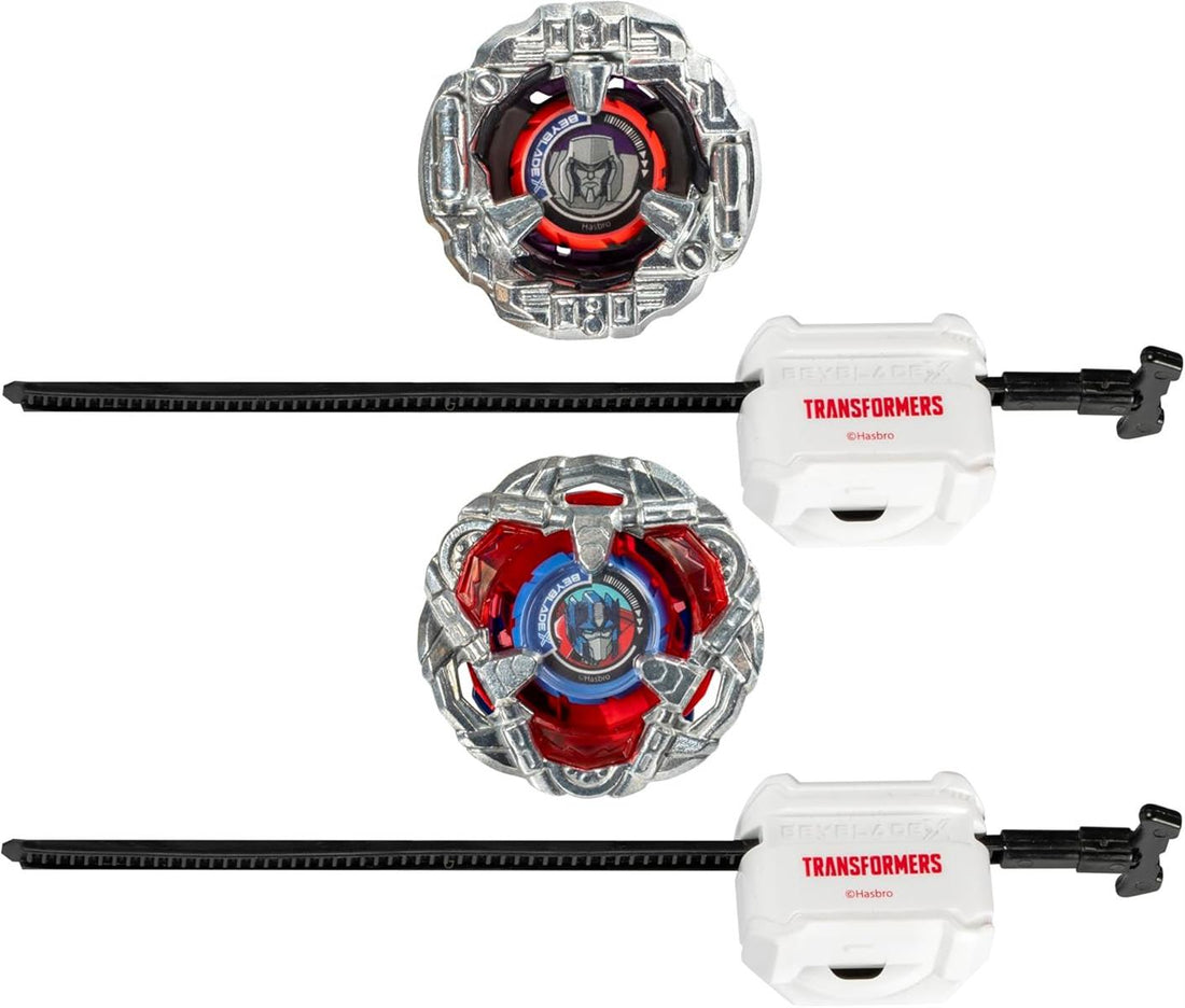 Hasbro Beyblade X Transformers Collab Optimus Prime 4-60P vs. Megatron 4-80B Multipack, mit X-Celerator und in 2 Klicks zusammengebaut