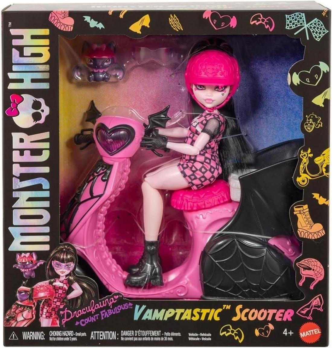 Monster High Draculaura und Sein Monster Scooter hig