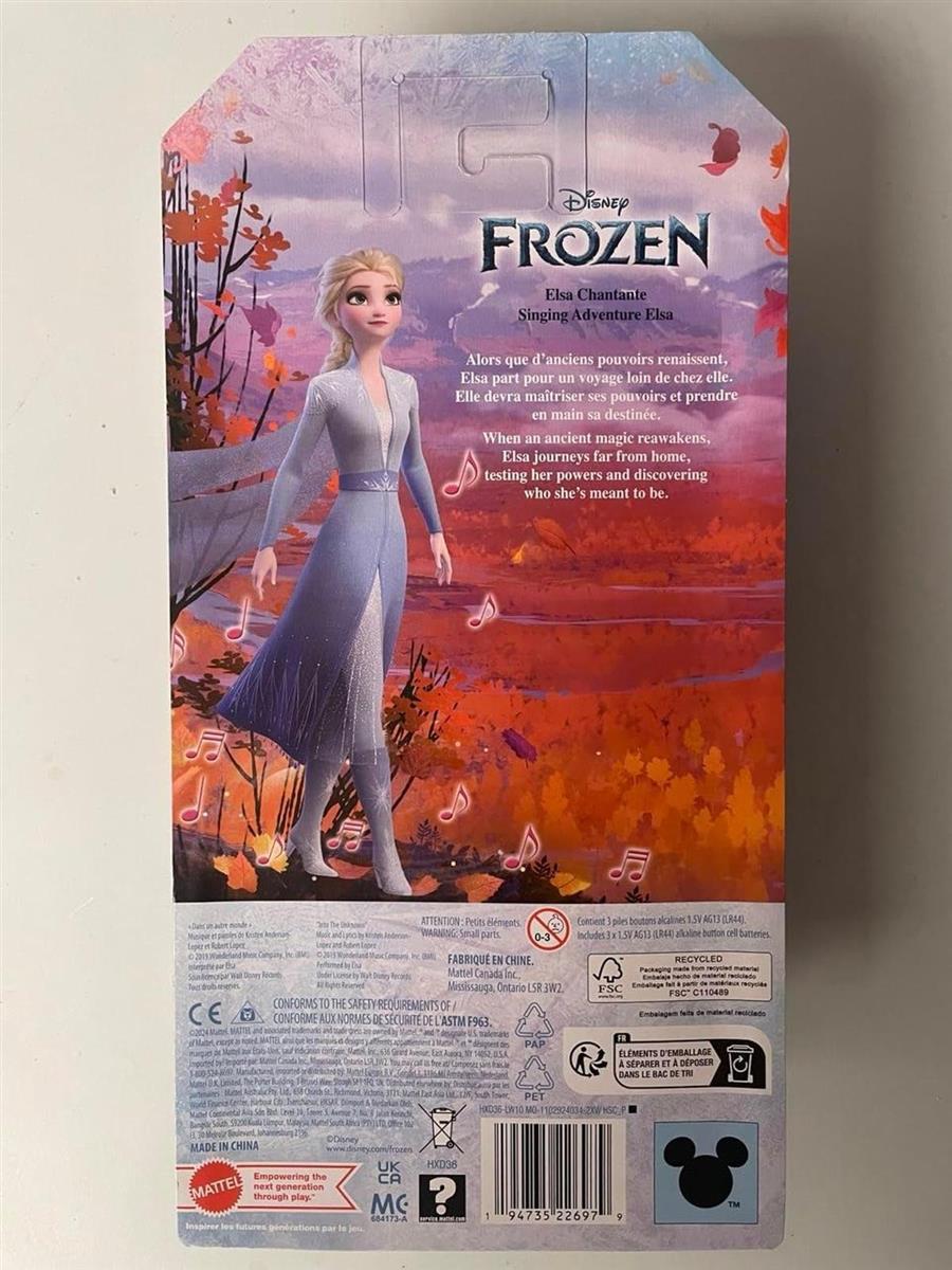 Mattel Disney Die Eiskönigin ELSA In Eine Andere Welt Singende Puppe mit ikonischem Outfit Trichter In Eine Andere Welt aus dem Disney Film Die Eiskönigin 2 HXD36