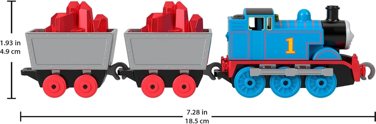 Thomas & Friends by Fisher-Price Sammlerspielzeug Zug, Kleiner Die-Cast Mattel 80th Engine mit Premium Deco & 2 Stock Cars mit roter Kristallfracht
