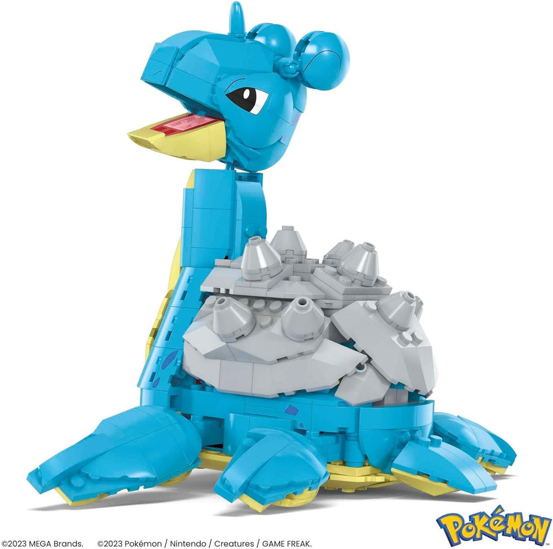 MEGA POKÉMON Lapras - Das gepanzerte Transport-Pokémon (18 cm) im 527-teiliges Bauset mit Kurbelmechanismus in der lizenzierten Sammleredition, HKT26