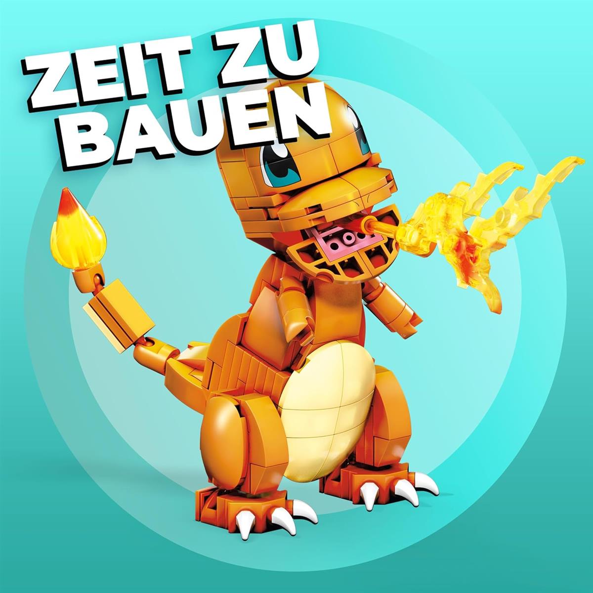 MEGA POKÉMON - detailgetreue und feuerspeiende Glumanda-Figur zum Zusammenbauen, Bauspielzeug für Kinder ab 6 Jahren, GKY96