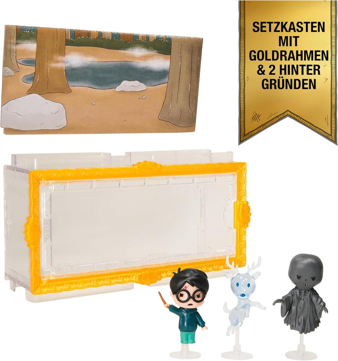 Wizarding World Harry Potter - Micro Magical Moments Sammelfiguren Multipack "Patronus" mit Harry Potter, Hirsch-Patronus, Dementor und Setzkasten, für Kinder ab 6 Jahren, Fanartikel