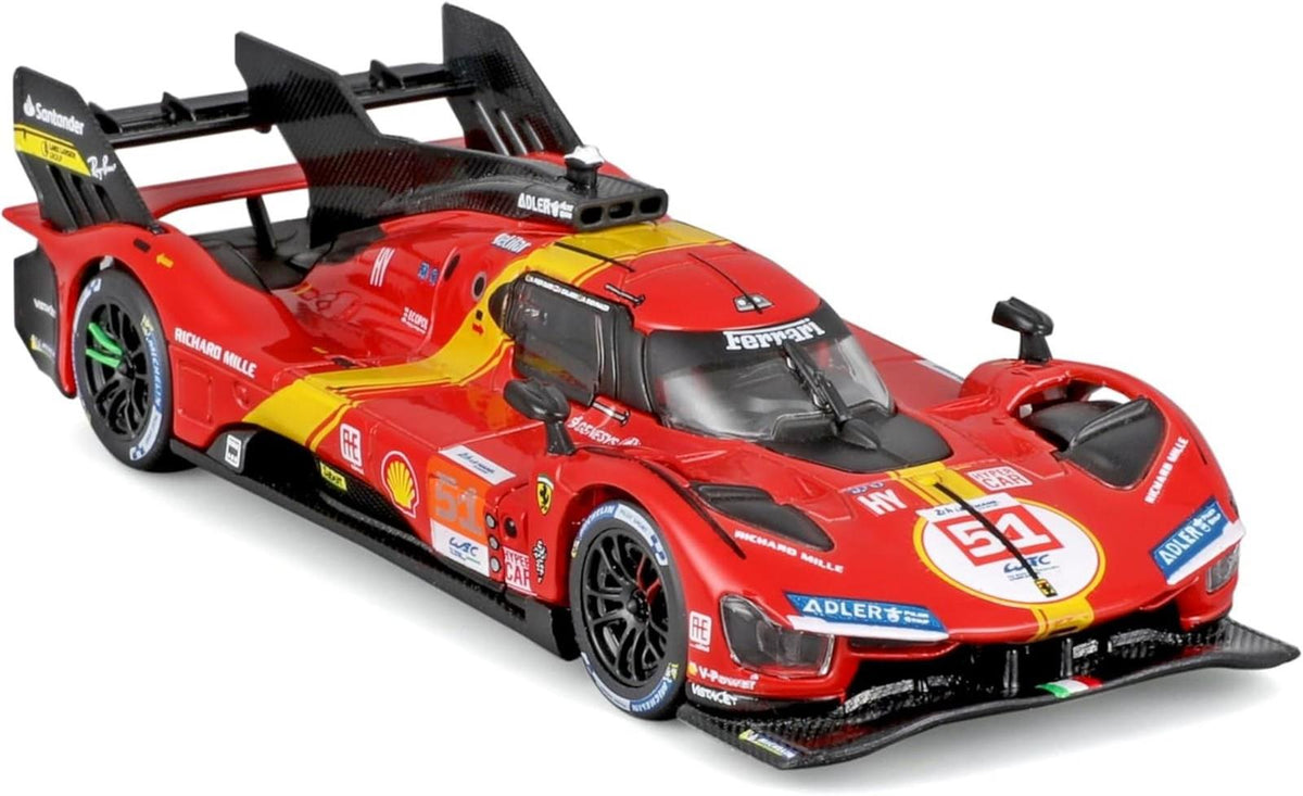 Bburago - Ferrari 499P LMH Nr. 51 - Realistisches Modellauto im Maßstab 1:43, Modell 2023 24H Le Mans Champion, Replica Diecast mit offizieller Ferrari-Lizenz, empfohlenes Alter 14+ Jahre