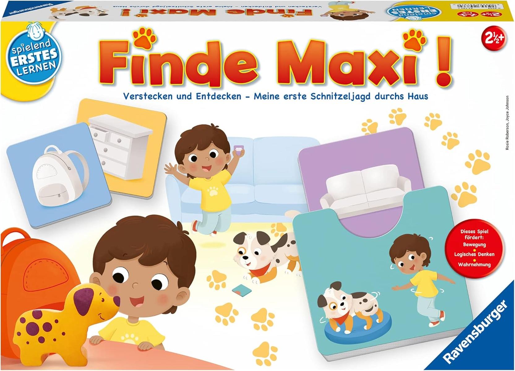 Ravensburger 24737 - Finde Maxi! - Lernspiel für Kinder ab 2,5 Jahren, Spielend Erstes Lernen für 1-2 Spieler