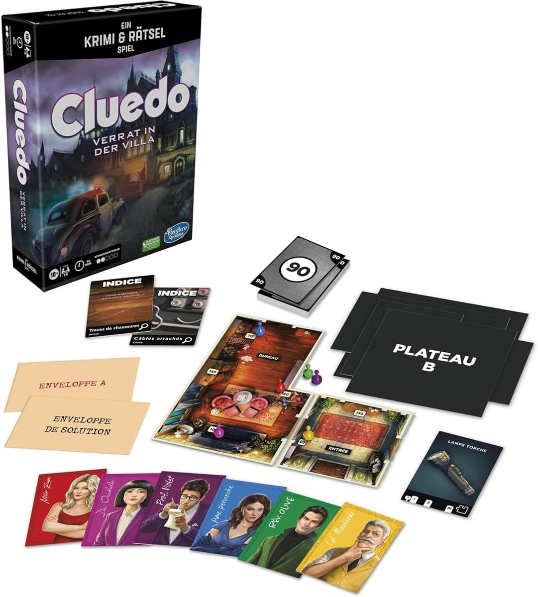 Hasbro Gaming Cluedo Escape Verrat in der Villa, spannendes Krimi- und Rätselspiel für die ganze Familie (ab 10 Jahren), Escape-Room-Spiel, für bis zu 6 Spieler
