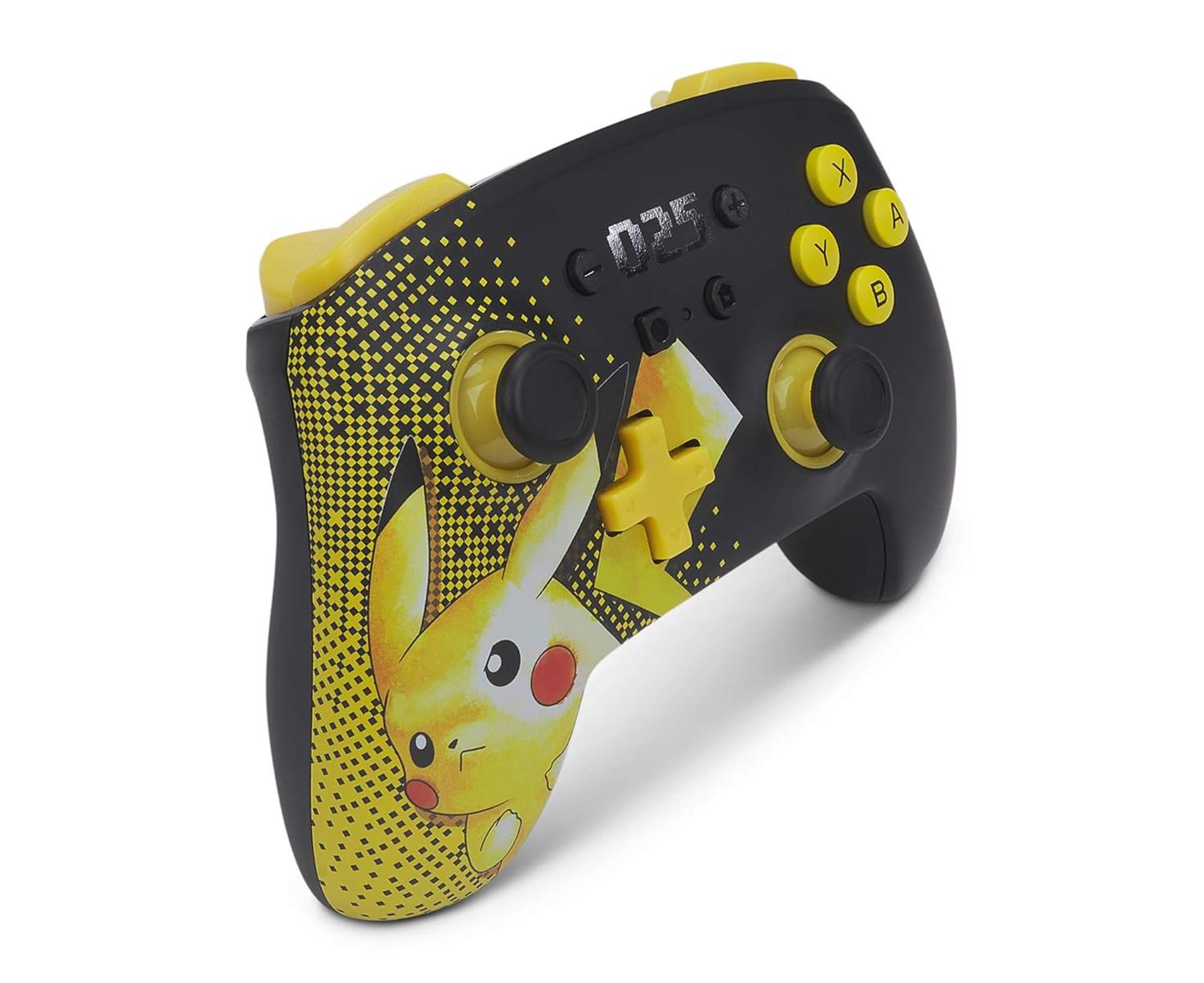 Kabelloser PowerA-Controller für Nintendo Switch - Pikachu 025, Nintendo Switch Lite, Gamepad, Spiele-Controller, Bluetooth-Controller, Aufladbar, Offiziell Lizenziert