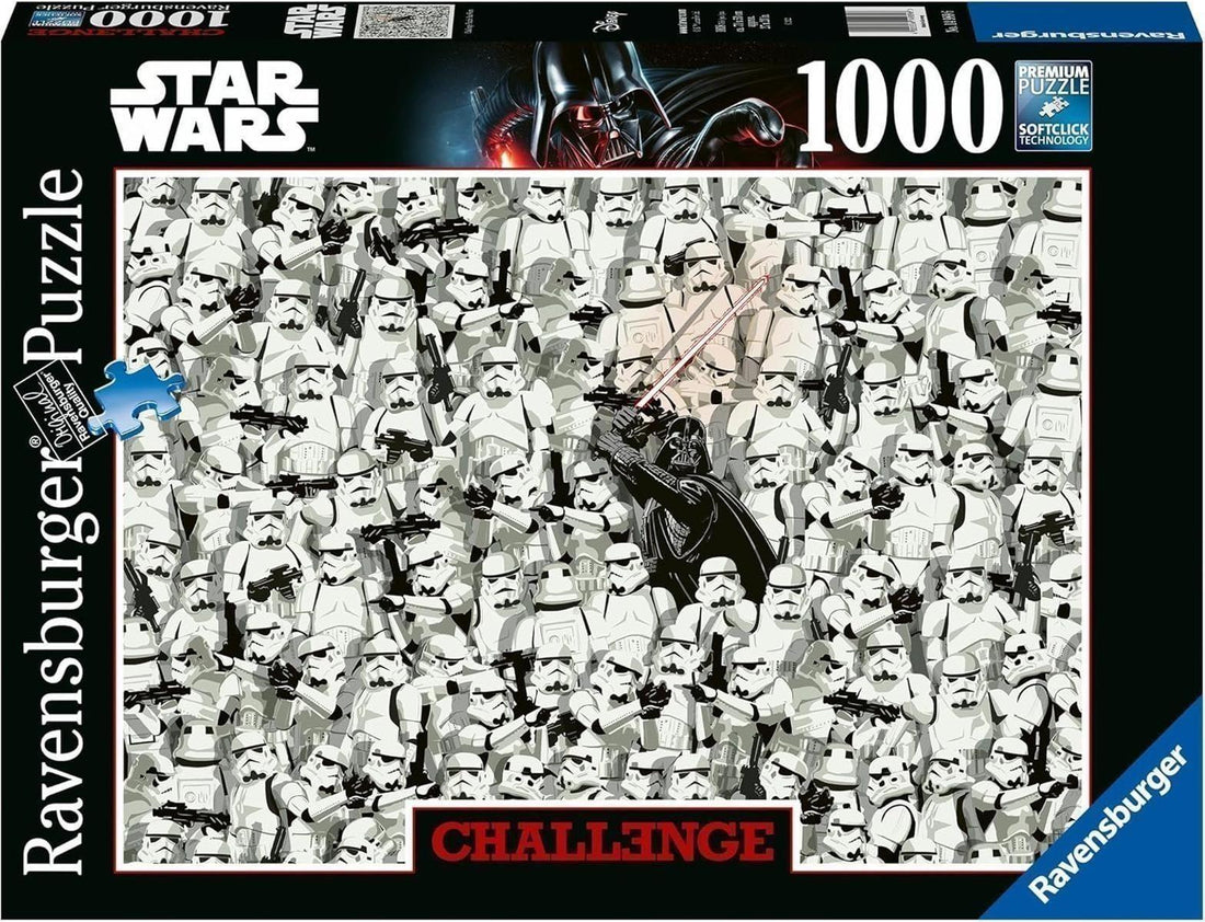 Ravensburger Puzzle 1000 Teile, Challenge Star Wars - Darth Vader und Seine Klonkrieger als herausforderndes Puzzle für Erwachsene und Kinder ab 14 Jahren, Weiß, 27 x 20