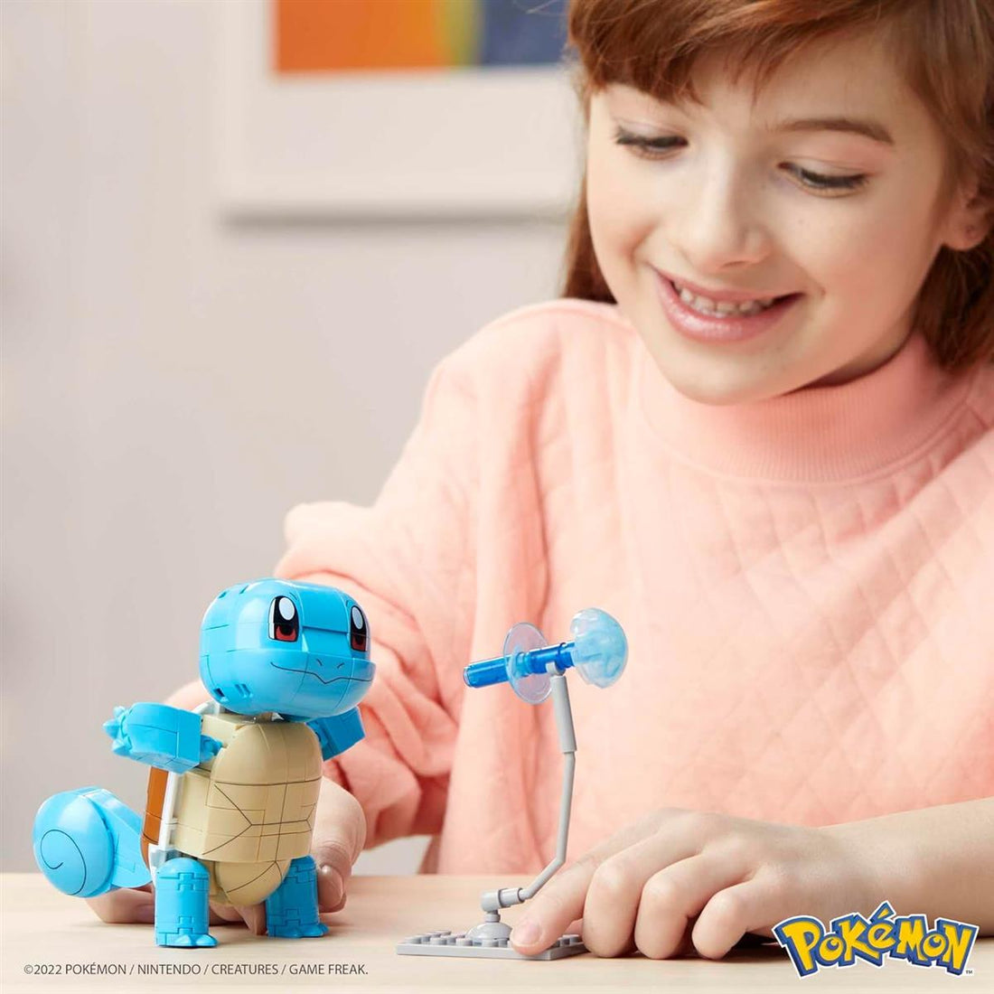 MEGA POKÉMON Bauset - bewegliche Schiggy-Figur, Pokéball und 199 kompatible Bausteine für authentische Kampfeffekte, ab 6 Jahren, GYH00