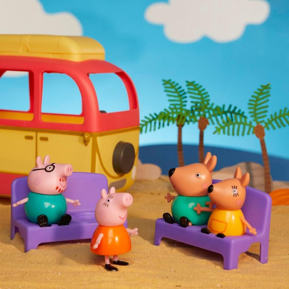 Peppa Pig Peppa Visits Australia Campervan Vehicle Preschool Toy; Includes 8 Figures, 4 Accessories, for Ages 3 and Up