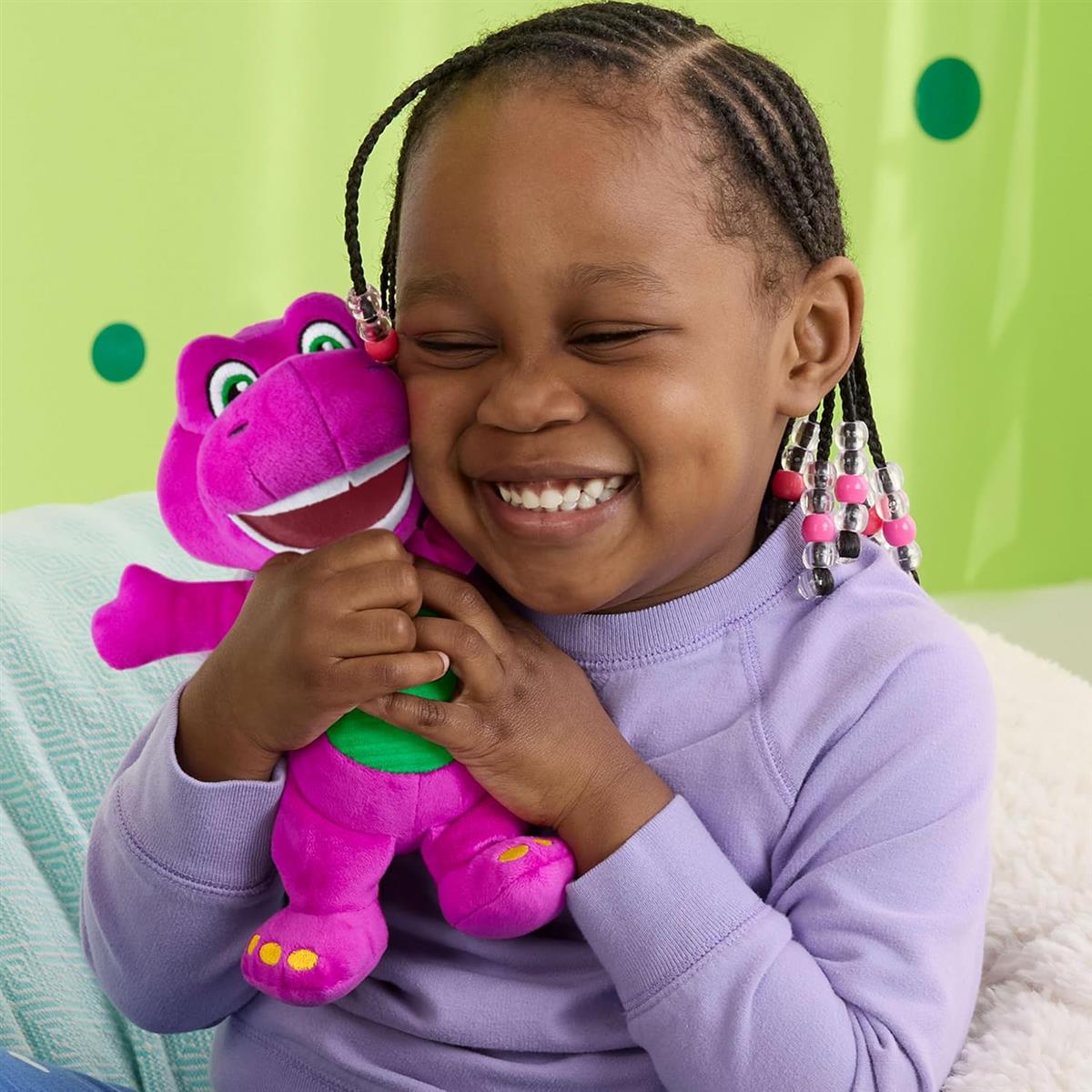 Fisher-Price Barneys Welt Spielzeug für Kleinkinder ca. 16,5 cm große Barney Plüsch-Dinosaurier-Figur für das Rollenspiel im Kindergartenalter ab 2 Jahren, HVF40