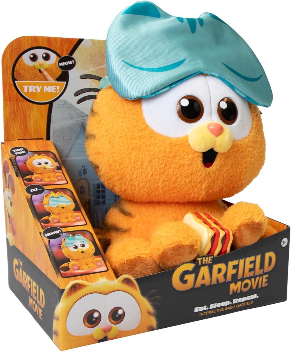 Animagic Baby Garfield, Interaktives Stofftier, Für Kinder ab 3 Jahren, Kuscheliger Garfield Kater, Lass ihn Essen und schlafen, Sensorische Erfahrung