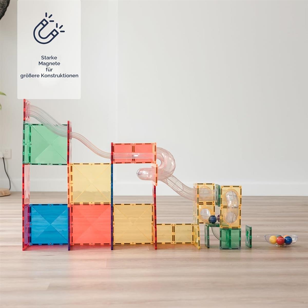 CONNETIX Magnetbausteine Regenbogen Ball Run Packen, 66 Stück