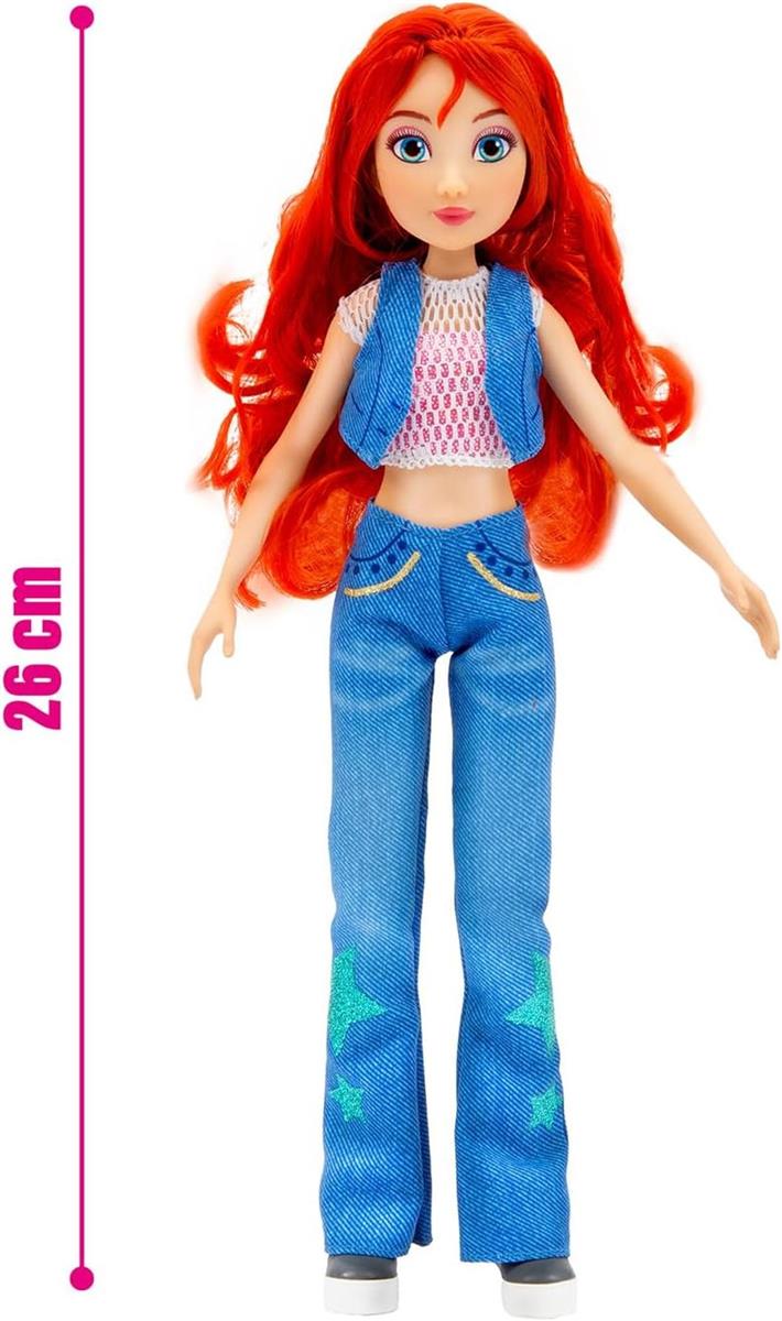 Winx Iconic Puppe – Bloom, 27 cm, bewegliche Gelenke, rotes Haar, ikonisches Outfit – offizielles Winx Club Spielzeug für Mädchen ab 4 Jahren