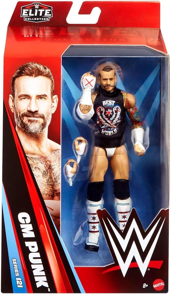 Mattel WWE Elite Actionfigur und Zubehör, Greatest Hits 2025, ca. 15 cm große Sammelfigur cm Punk mit 25 Bewegungspunkten und austauschbaren Händen, JHT46,