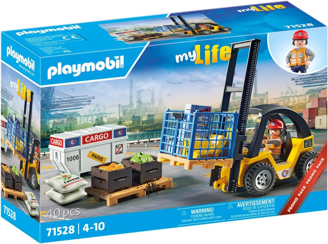 PLAYMOBIL MyLife 71528 Gabelstapler mit Fracht