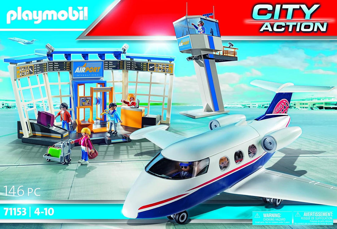 PLAYMOBIL City Action 71153 Flughafen mit Flugzeug und Tower