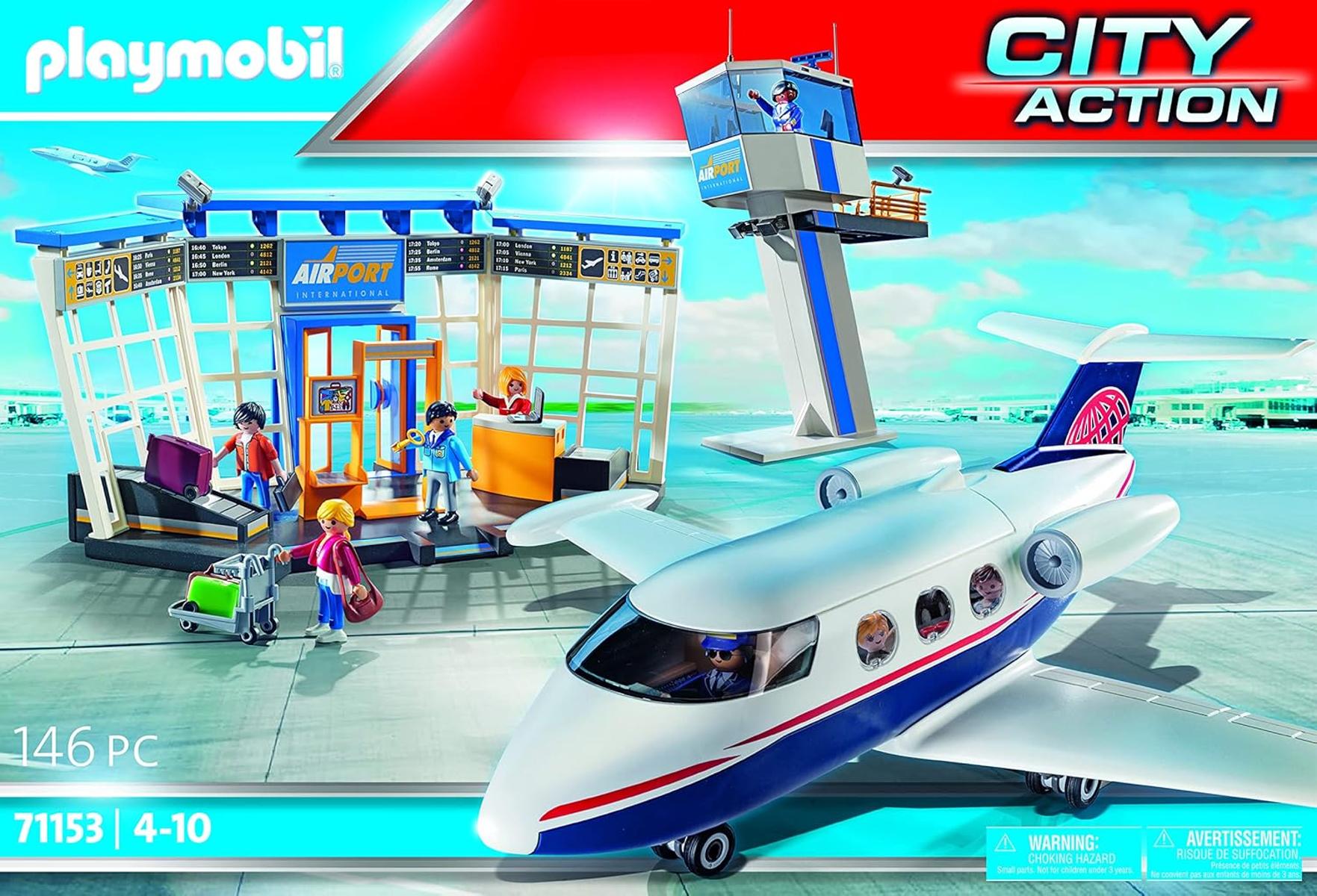 PLAYMOBIL City Action 71153 Flughafen mit Flugzeug und Tower