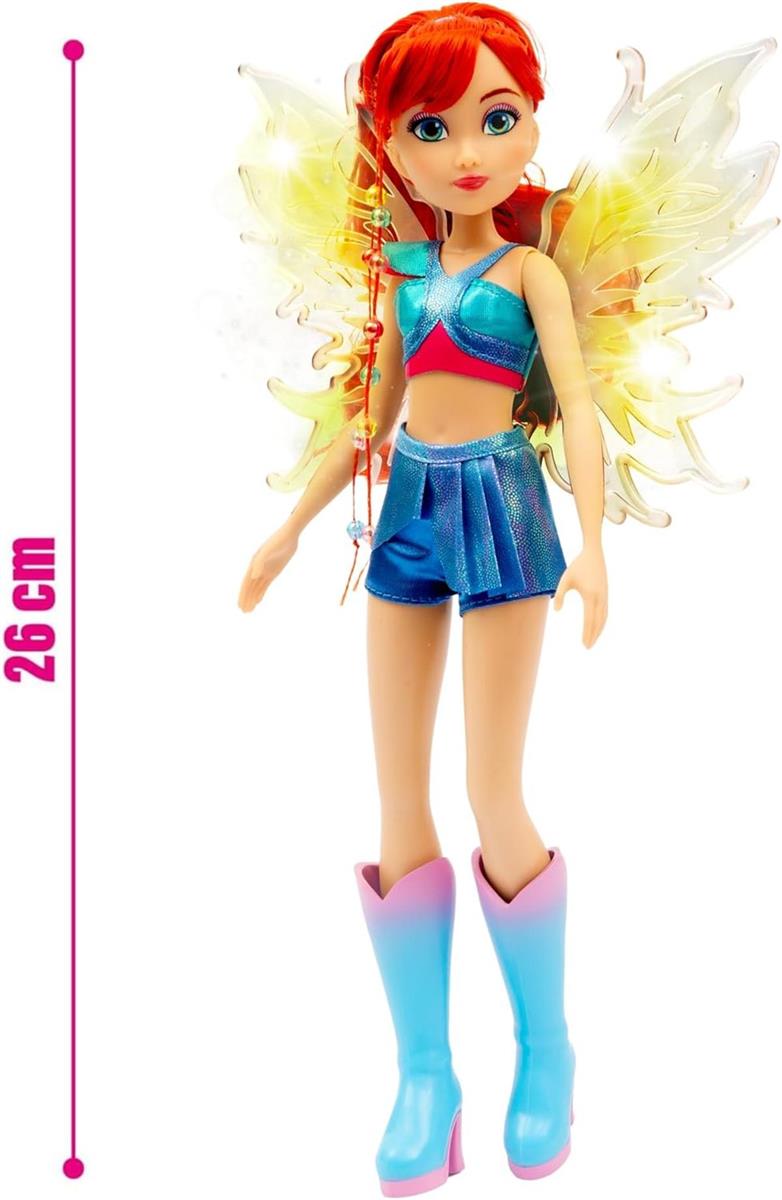 Winx Fairy Light Up Wings Doll – Bloom with Sparkling Outfit & Glowing Wings – 27cm Fashion Doll with Poseable Limbs – Interactive Light-Up Wings for Magical Play – Official Winx Club Toy – Ages 4+