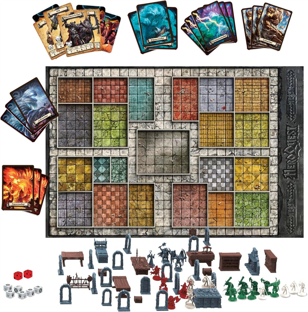 Avalon Hill HeroQuest Basisspiel, Dungeon Crawler Fantasie-Abenteuerspiel mit Miniaturen, ab 14 Jahren, für 2 − 5 Spieler