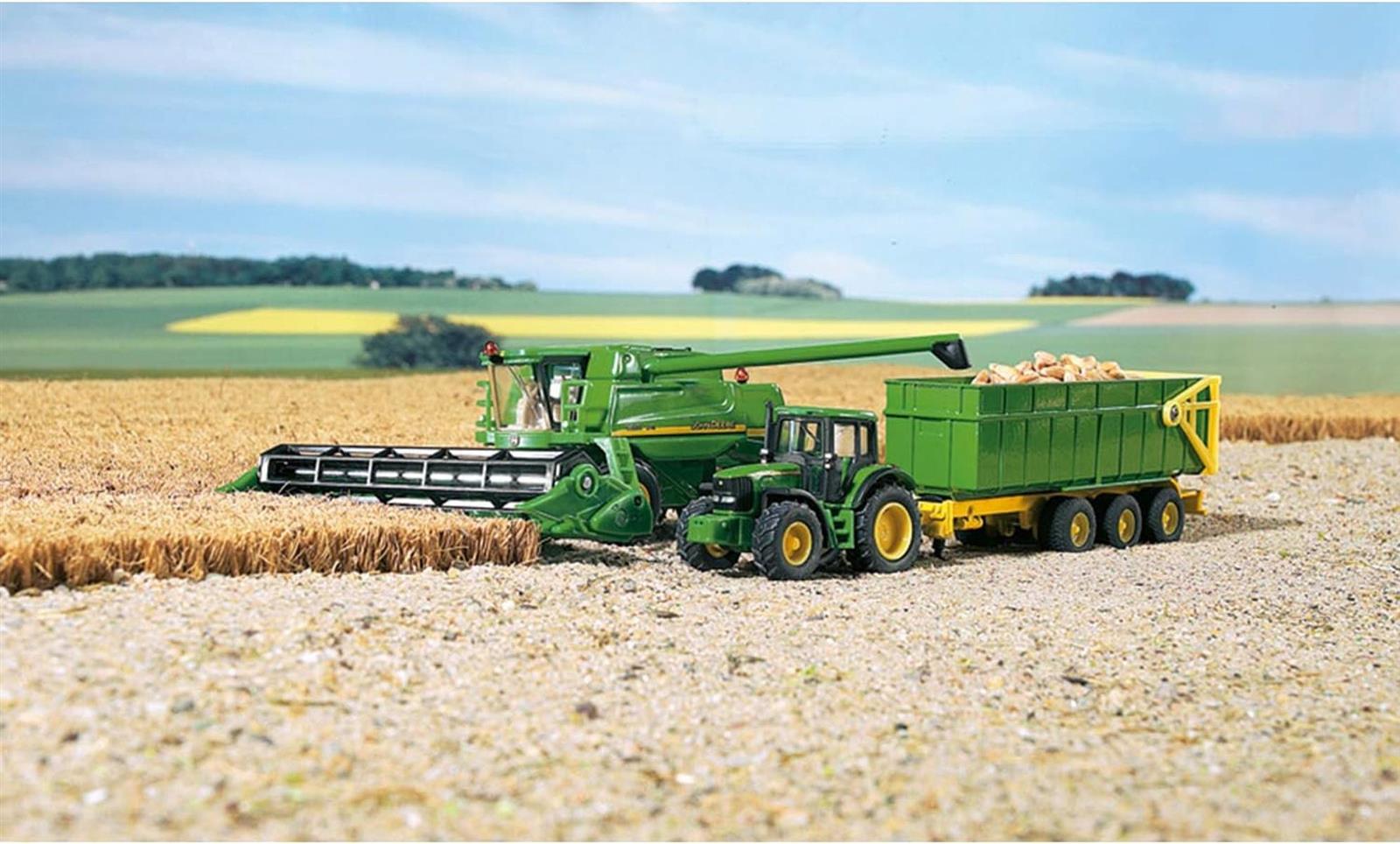 Siku 1876, John Deere T670i Mähdrescher, 1:87, Metall/Kunststoff, Grün, Bewegliches und abnehmbares Schneidwerk