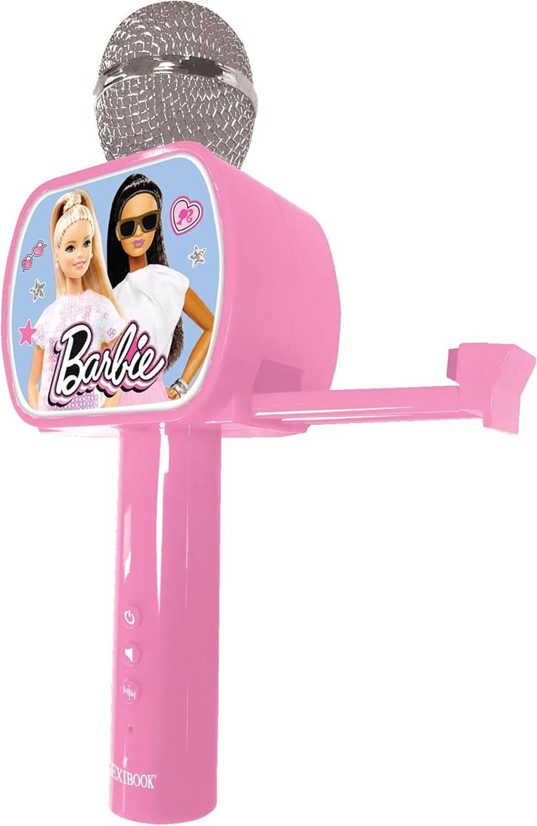 Lexibook Barbie, Bluetooth-Mikrofon mit Stimmwechselfunktion, inkl. Telefonhalter, eingebauter Lautsprecher, Rosa, MIC240BB