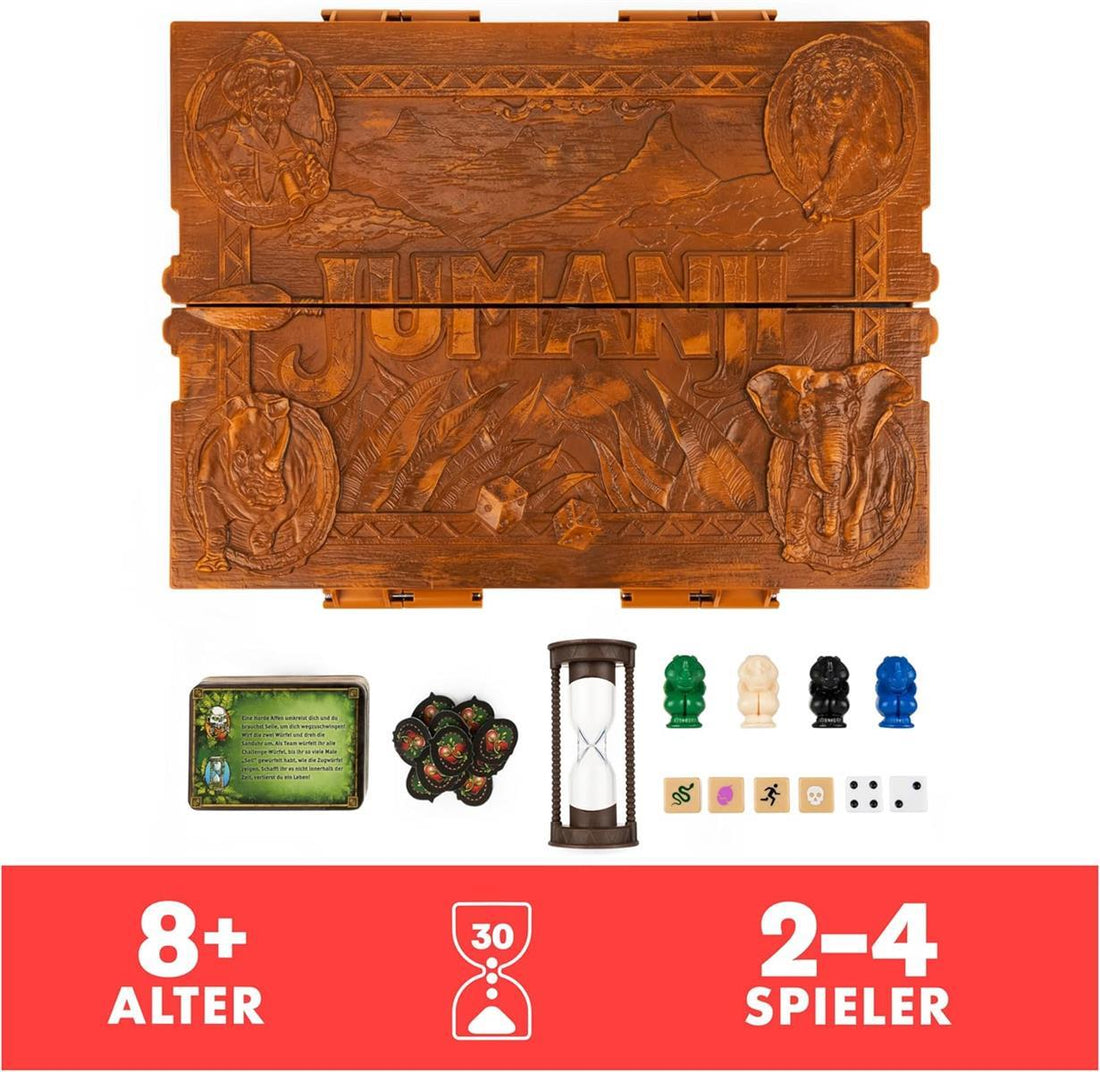 Spin Master Games - Jumanji - das actiongeladene Familienspiel, Deluxe-Version mit Spielcomputer inkl. Licht- und Soundeffekten; für 2–4 mutige Abenteurer ab 8 Jahren