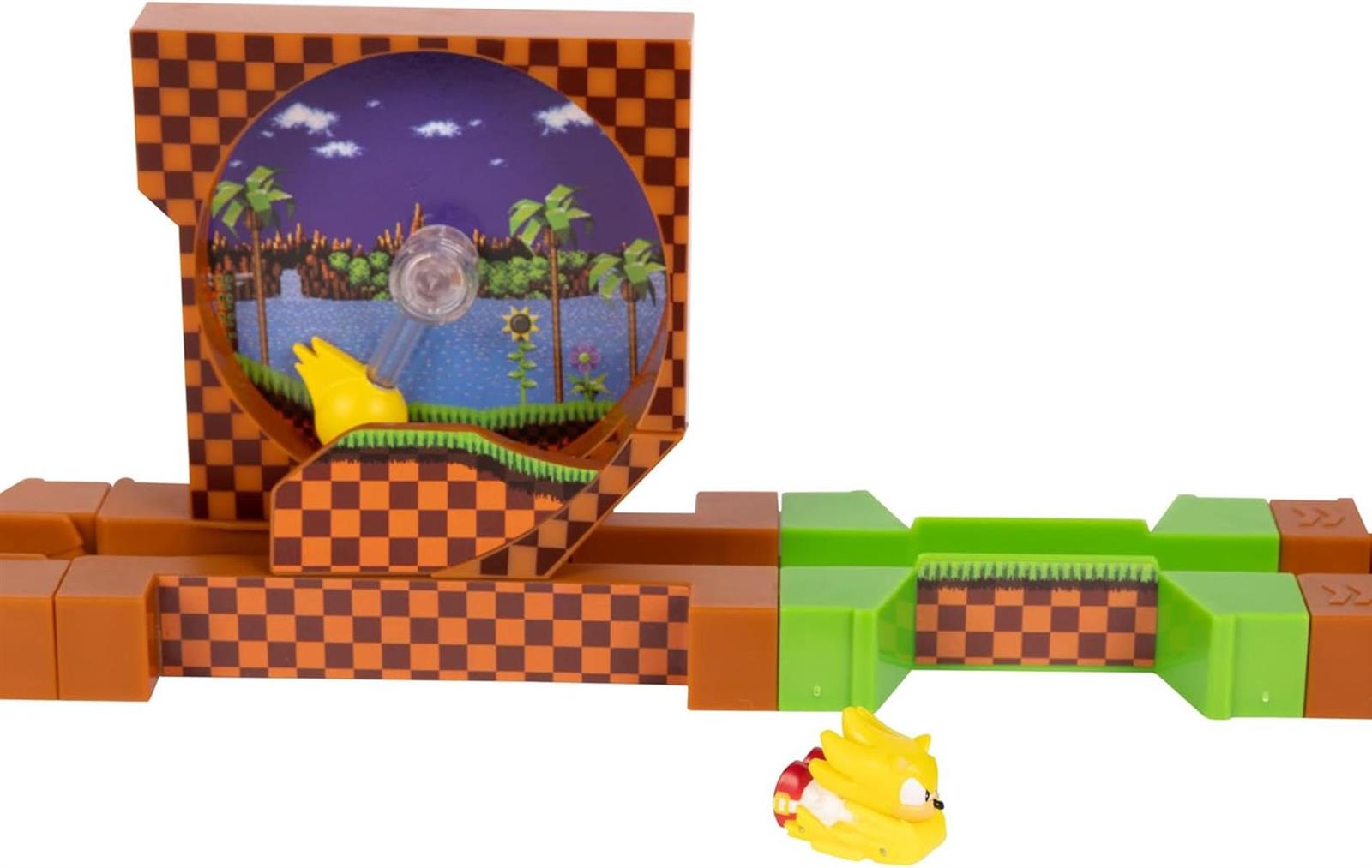 SONIC THE HEDGEHOG Go Go Racers Deluxe Spielset mit Diecast Super Sonic Figur, kombiniert mit dem Sonic Adventure Spielset und Knuckles Adventure Spielset