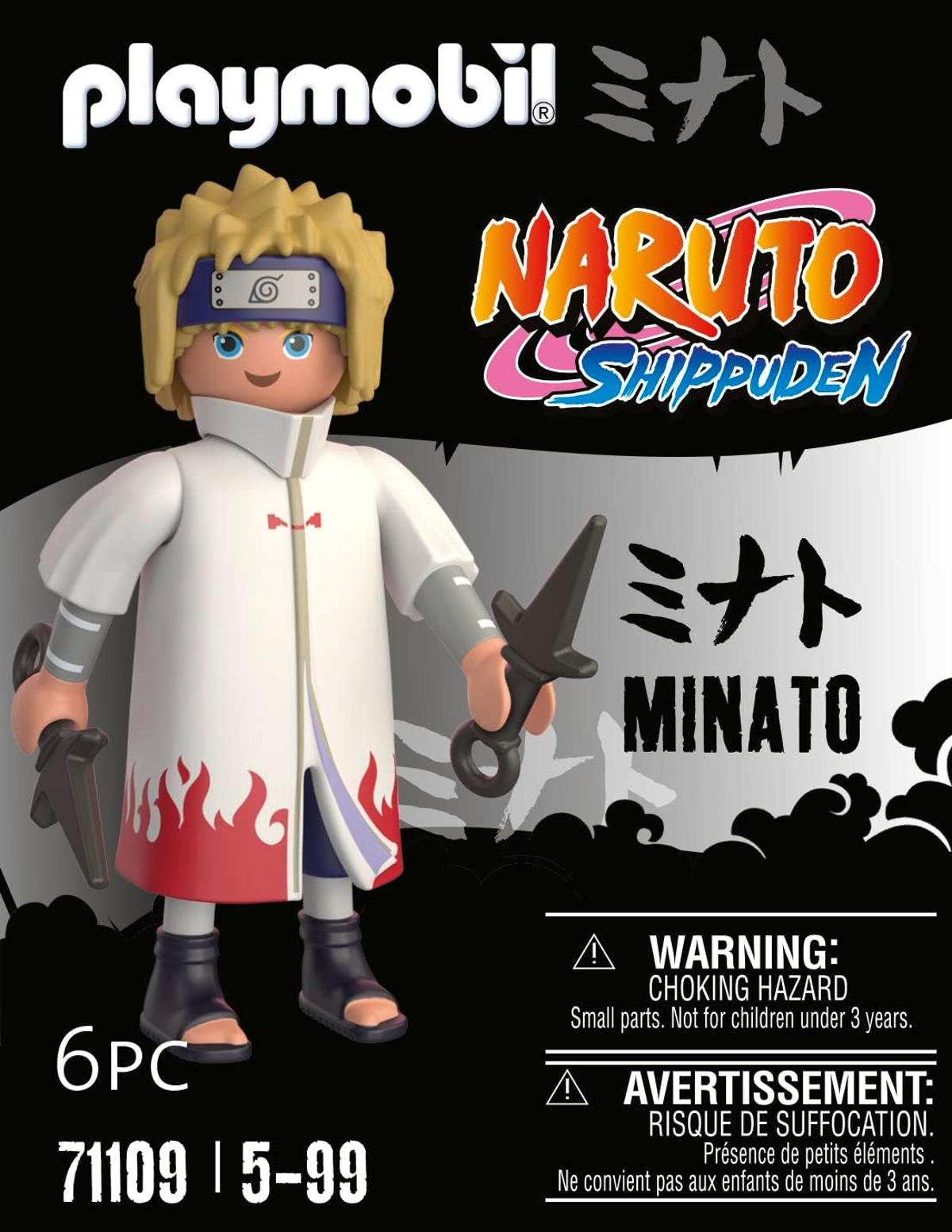 PLAYMOBIL Naruto 71109 Minato typischen weiß-roten Mantel und Zwei Kunai, kreativer Spielspaß für Animefans mit tollen Details und authentischen Extras, ab 5 Jahren