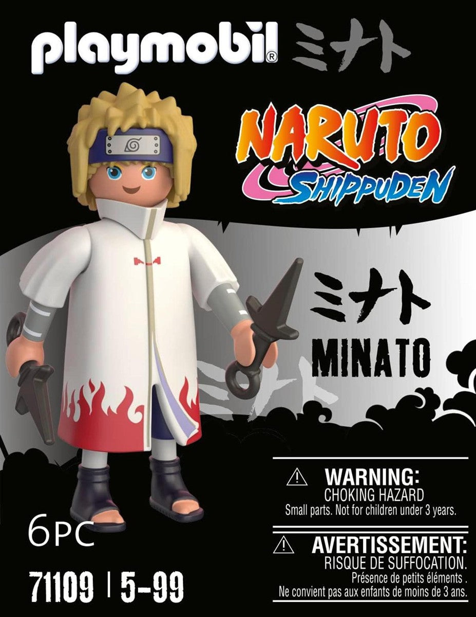 PLAYMOBIL Naruto 71109 Minato typischen weiß-roten Mantel und Zwei Kunai, kreativer Spielspaß für Animefans mit tollen Details und authentischen Extras, ab 5 Jahren