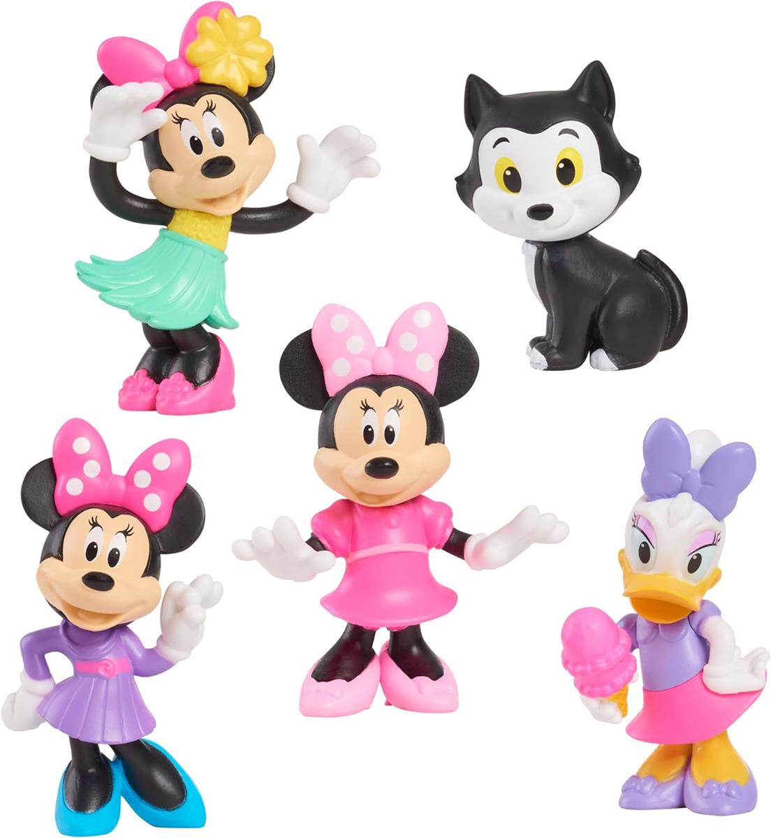 Just Play Disney Junior Minnie Mouse Minifiguren 5er-Pack, 4,3–6,9 cm große Sammelfiguren, Kinderspielzeug ab 3 Jahren