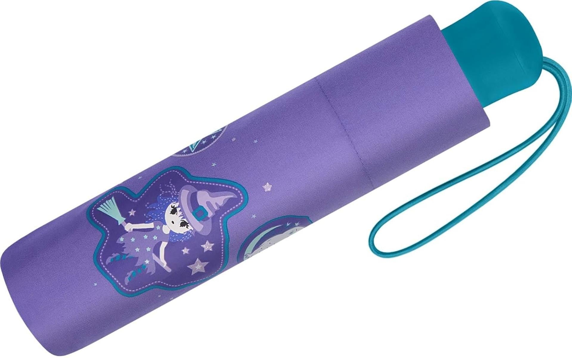 Scout Kinder-Taschenschirm mit reflektierenden Streifen Purple Magic