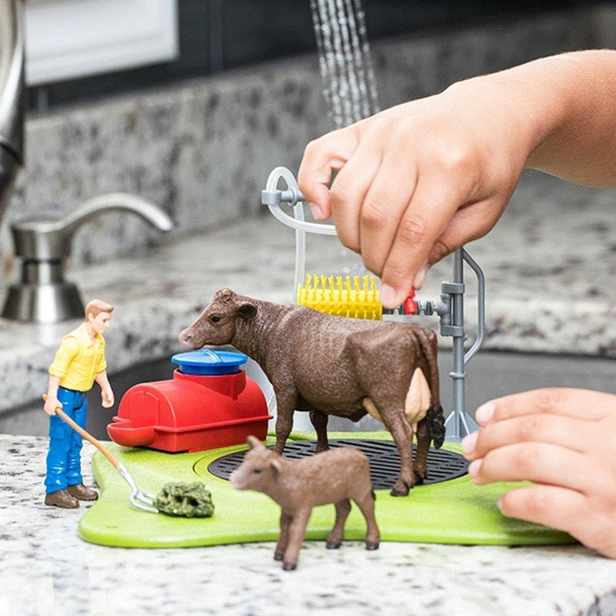 SCHLEICH 42529 Spielset Kuh Waschstation