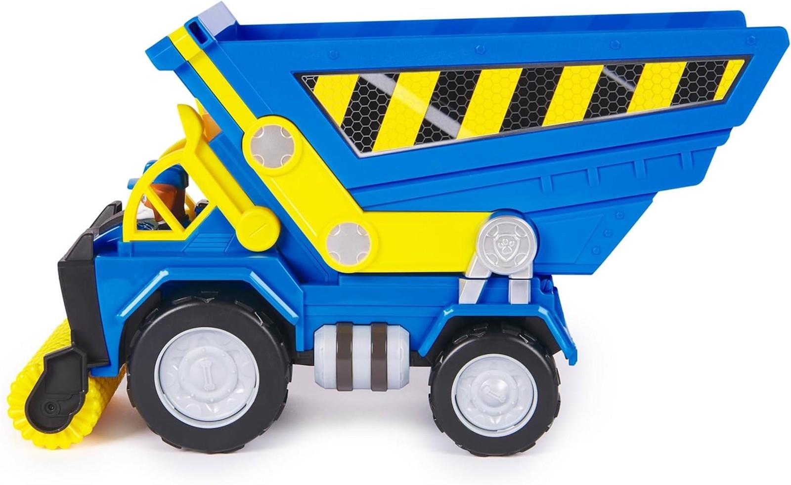 Rubble & Crew - Premium Baufahrzeug mit Kippmulde, Planierwalze, Lichtern und Geräuschen (Deluxe Fahrzeug) und Wheeler-Figur, Spielzeug für Kinder ab 3 Jahren