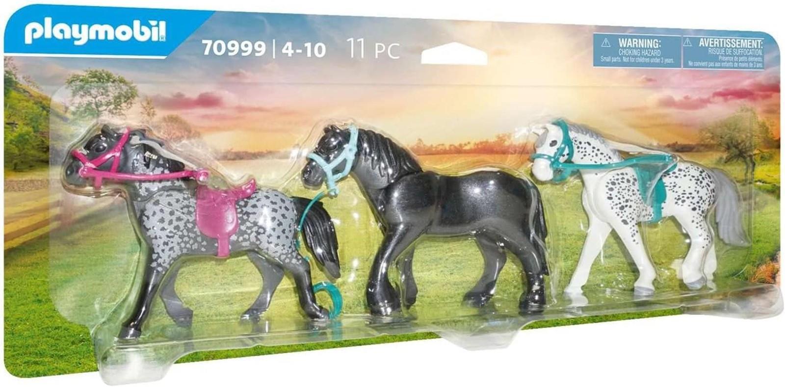 PLAYMOBIL 70999 3 Pferde: Friese, Knabstrupper & Andalusier, ab 4 Jahren