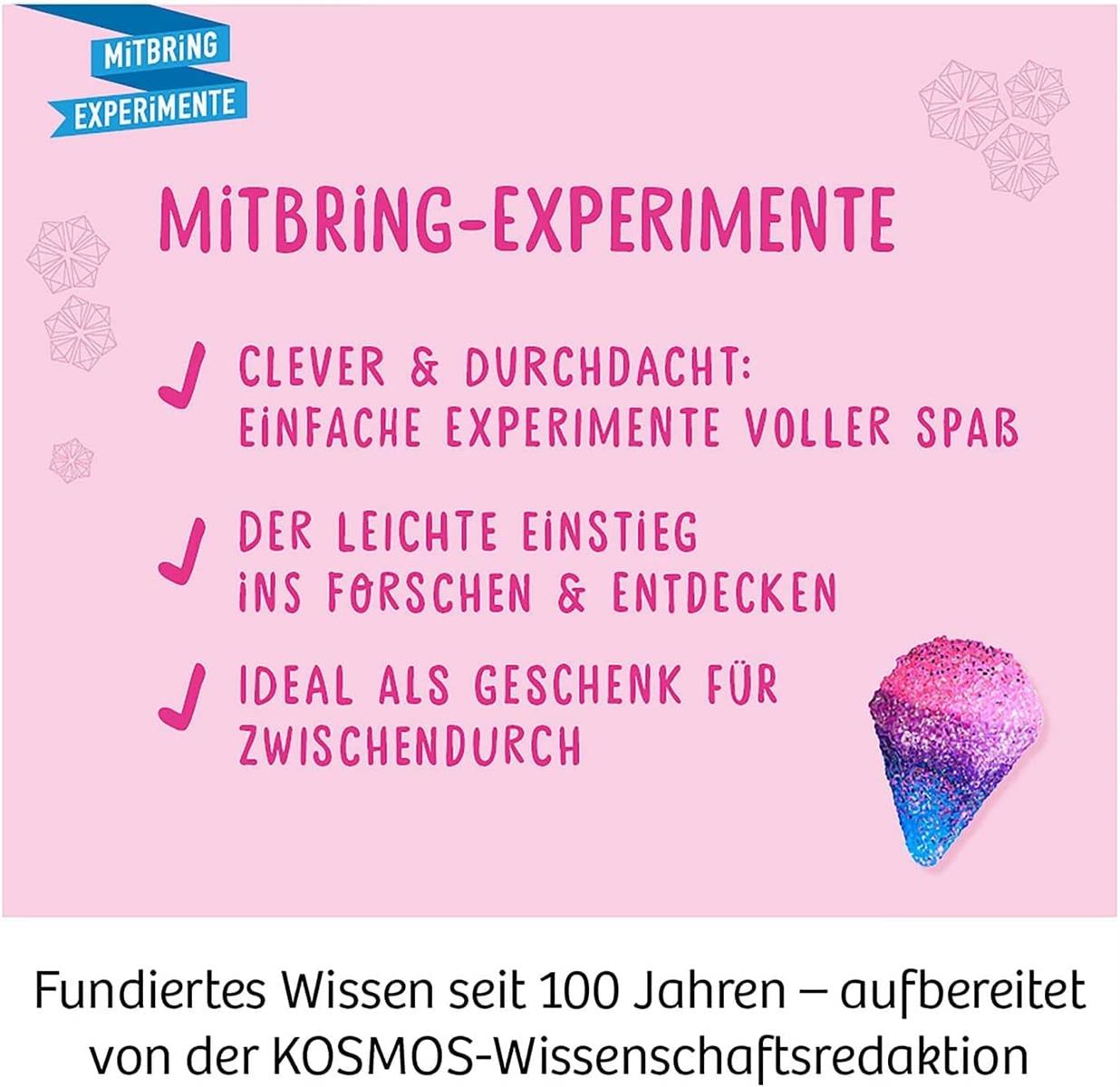 KOSMOS 616946 Glitzer-Diamanten, Funkelnde Schmuck-Anhänger gestalten, mit Gießformen, Schmuckbändern, Glitzer, Granulat in 3 Farben, Experimentierset für Kinder von 8-12 Jahren, Multisprache