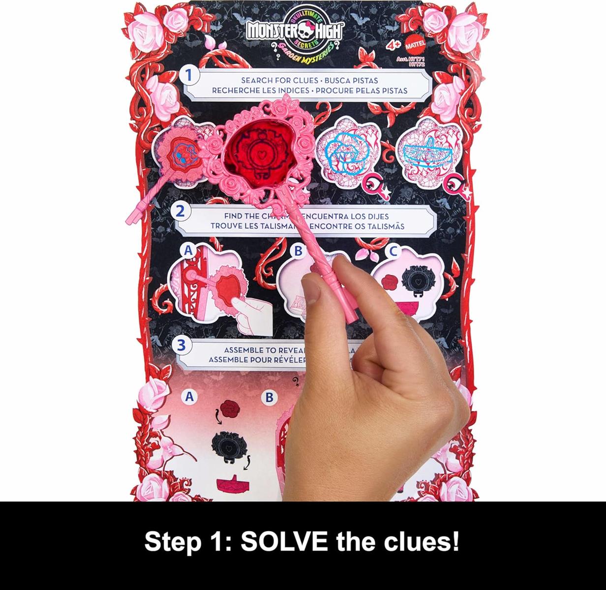 Monster High Skulltimate Secrets Set aus Puppe und Zubehör, Garden Mysteries Draculaura mit zauberhaftem Kleiderschrank und über 19 Teeparty-Überraschungen wie Puppenkleidung, HYT72