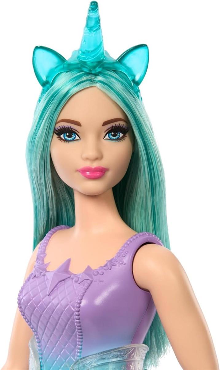 Barbie Einhorn Puppen mit bunten Fantasiehaaren, Outfits mit Farbverlauf und Fantasy-Accessoires rund um das Thema Einhorn, HRR15