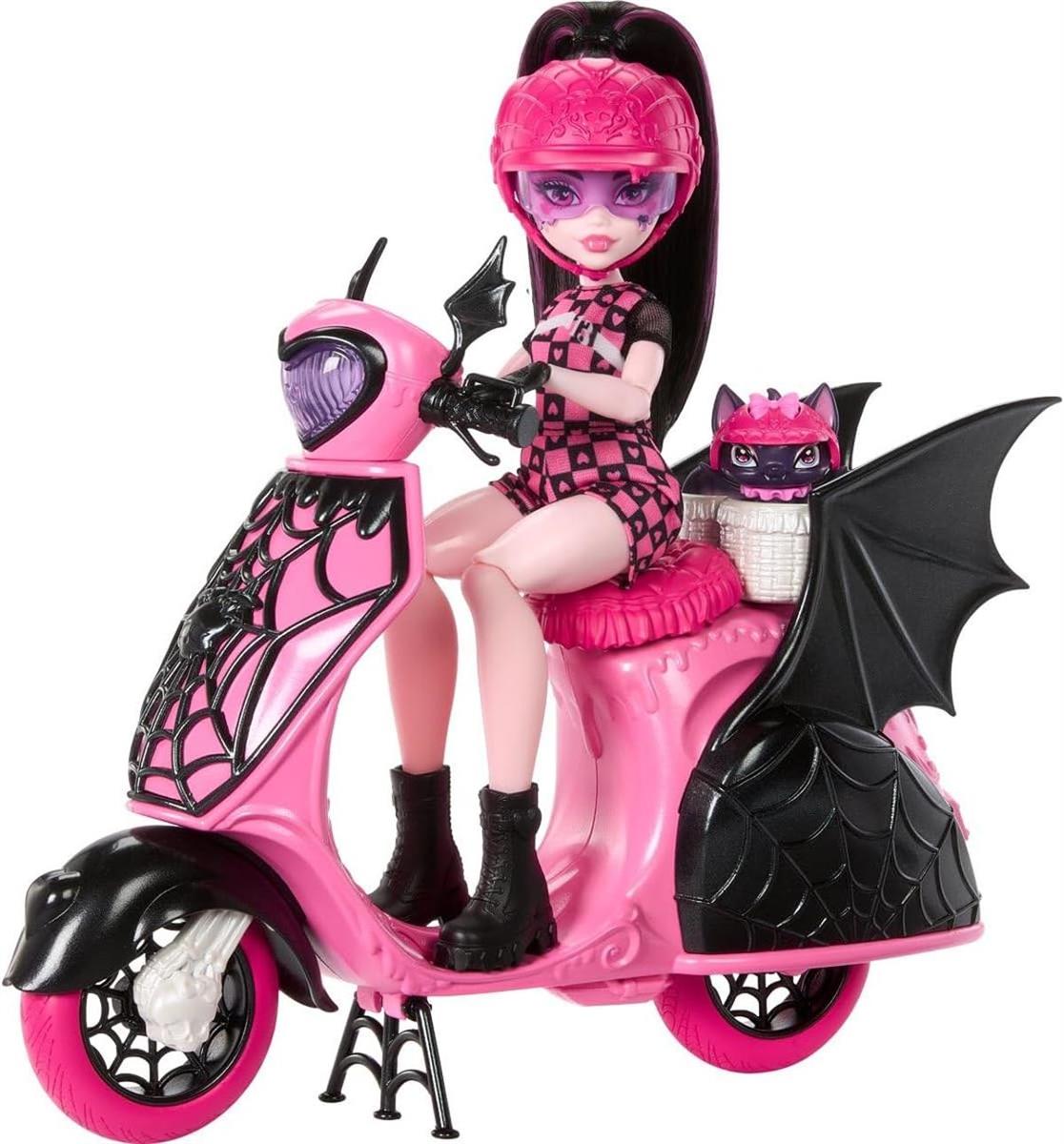 Monster High Draculaura und Sein Monster Scooter hig