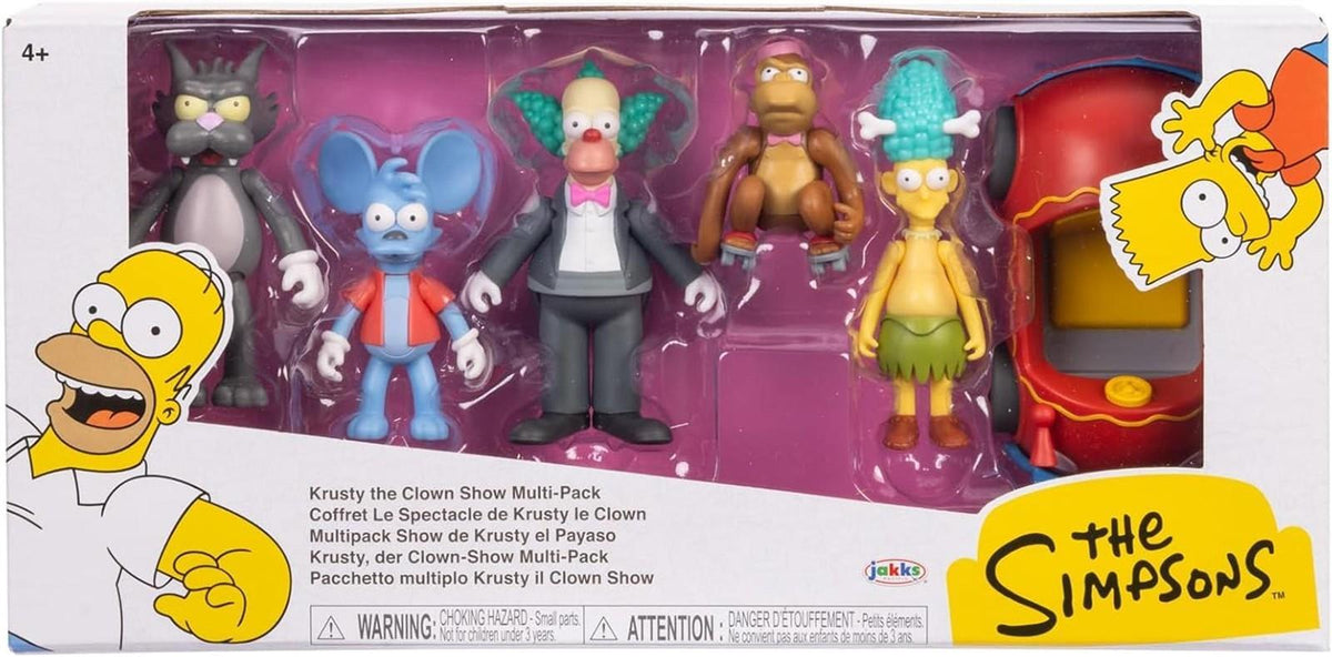 Die Simpsons 6 cm Figuren Multipack „Krusty, der Clown“, bewegliche Gliedmaßen, zum Sammeln, für Kinder ab 4 Jahren