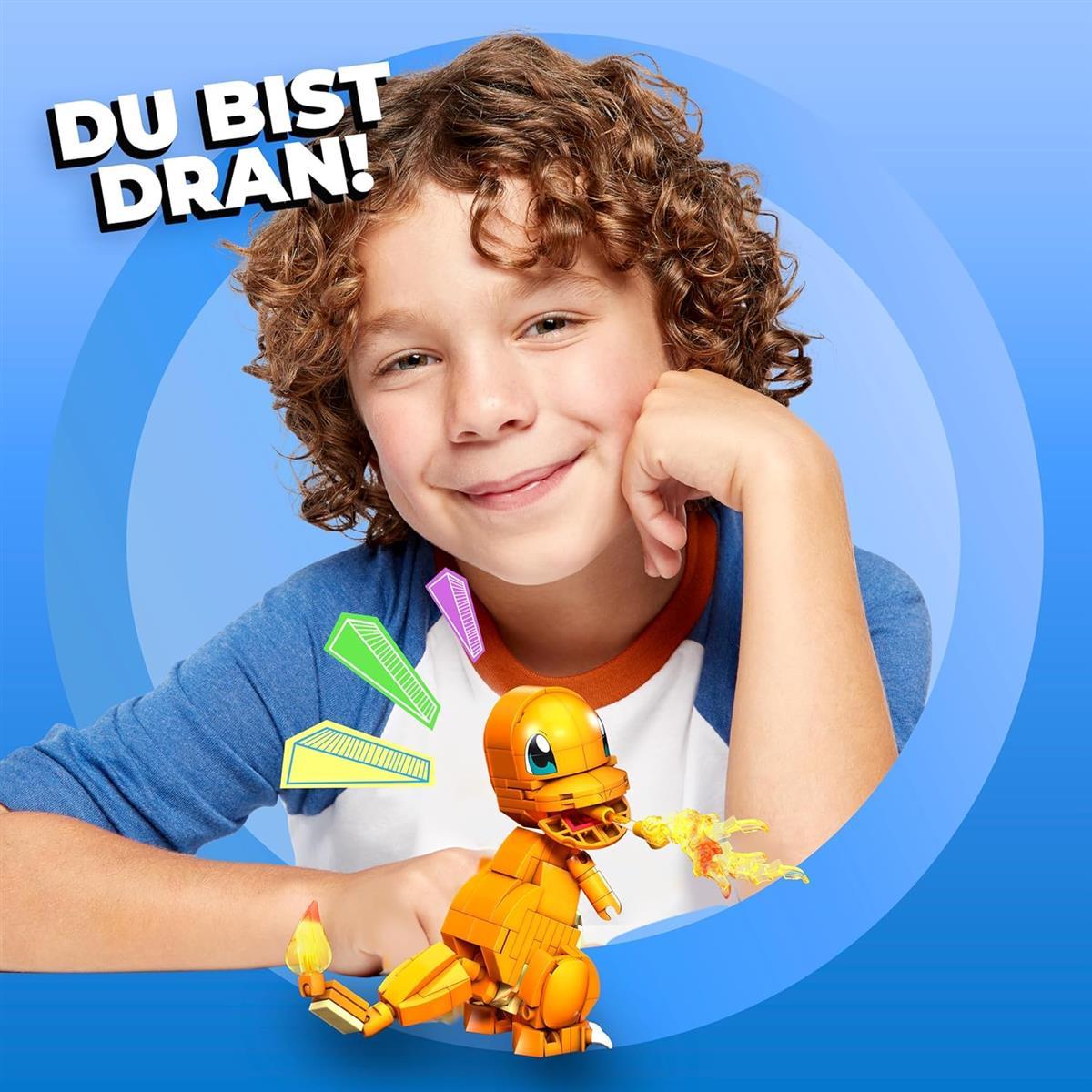 MEGA POKÉMON - detailgetreue und feuerspeiende Glumanda-Figur zum Zusammenbauen, Bauspielzeug für Kinder ab 6 Jahren, GKY96