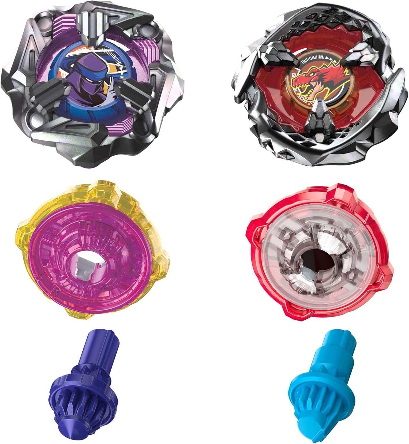 Hasbro Beyblade X Beat Tyranno 4-70Q & Knife Shinobi 4-80HN Dual Pack, Set