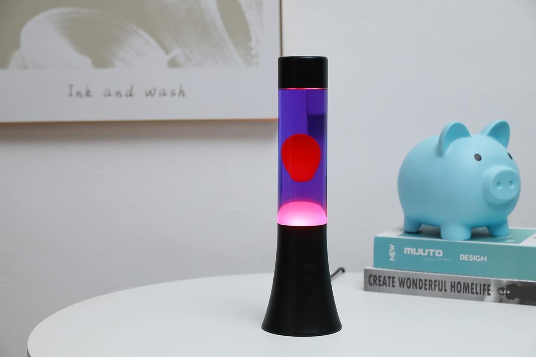 I-TOTAL® Lavalampe Magie Lavaspektakel: Einzigartiges für Ihr Zuhause Lila Rose Flared