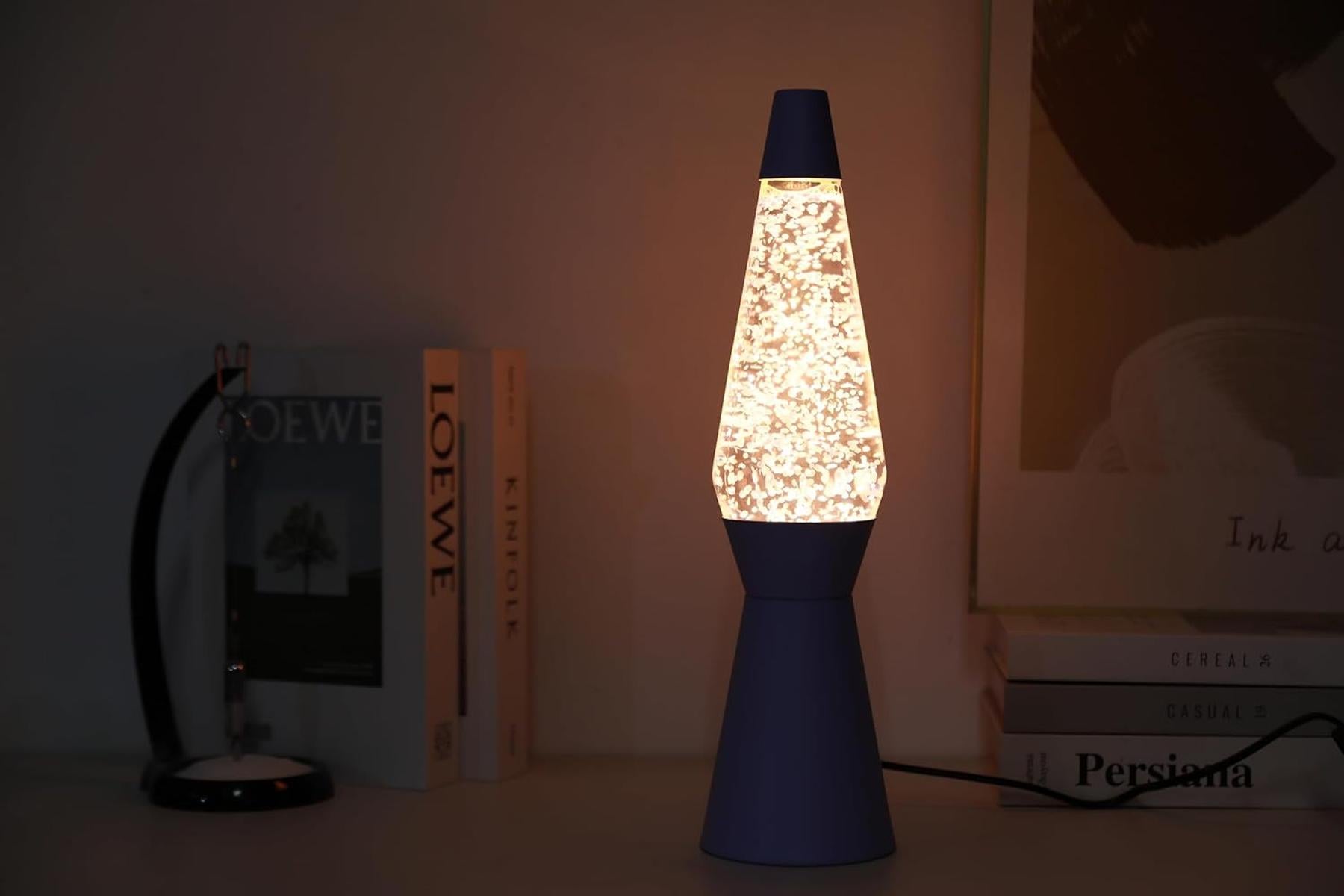 I-TOTAL® Lavalampe Magie Lavaspektakel: Einzigartiges für Ihr Zuhause Lila Pastell Glitter Spaceship