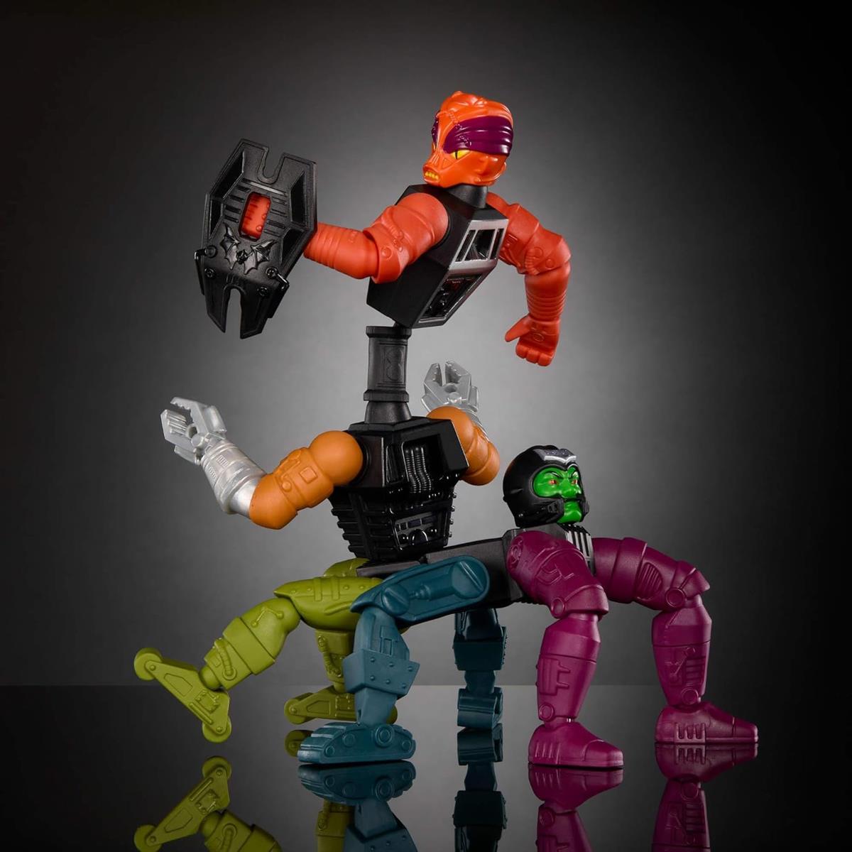 Masters of The Universe Origins Actionfigur Deluxe Multi Bot ca. 14,7 cm groß, böser Roboter mit Waffen, detailreiches Design mit 43 modularen Teilen, JKC46