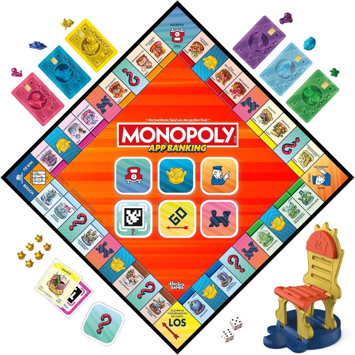 Monopoly App Banking Brettspiel - Deutsche Fassung, Moderne Version des Klassikers, elektronisches Spiel für Kinder ab 8 Jahren, für 2 bis 6 Spieler
