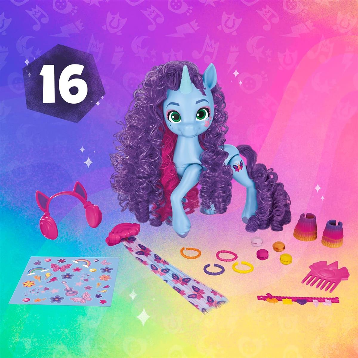My Little Pony Spielzeug Misty Brightdawn Festival-Styling, Ponyfigur mit Accessoires